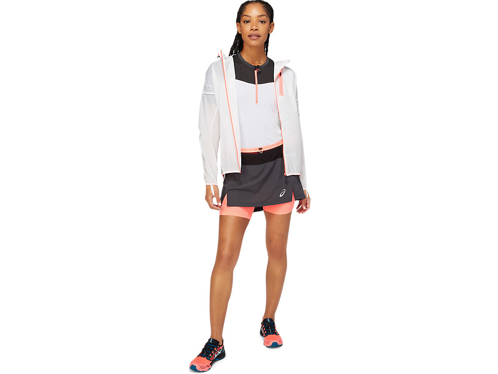 Women's Asics Fujitrail Jackets White / Coral | 3469-YXPLM