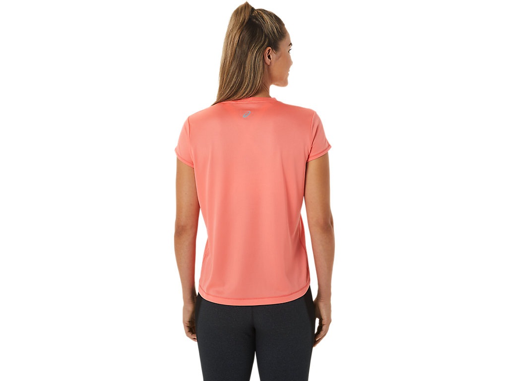 Women's Asics Fujitrail Logo Sleeve T Shirts Pink | 8179-RPXGU