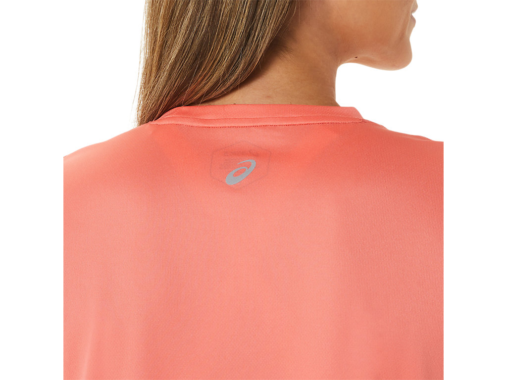 Women's Asics Fujitrail Logo Sleeve T Shirts Pink | 8179-RPXGU