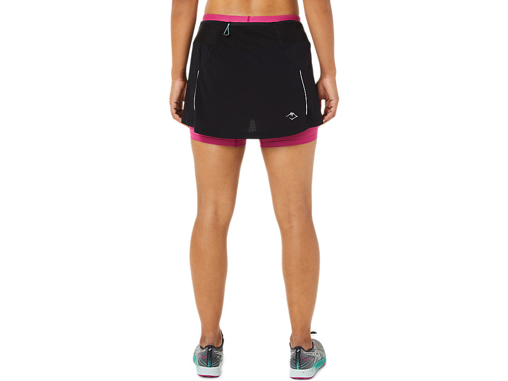 Women's Asics Fujitrail Skort Skirts Black / Fuchsia Red | 4927-VBCXA