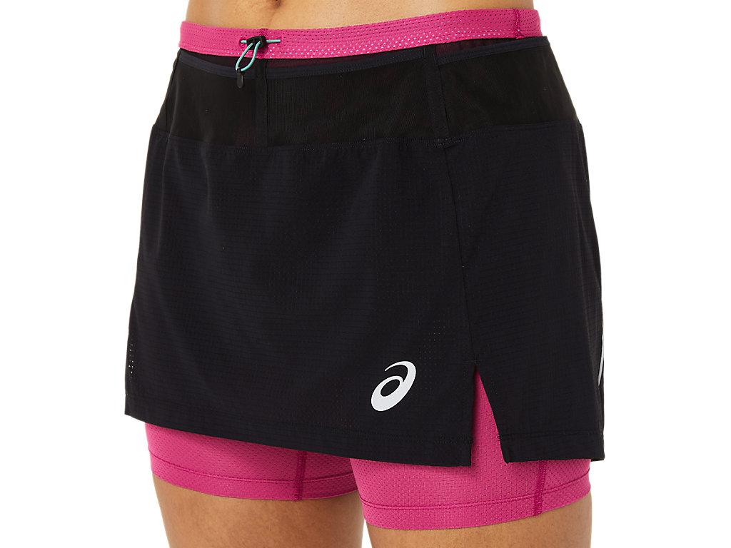 Women's Asics Fujitrail Skort Skirts Black / Fuchsia Red | 4927-VBCXA