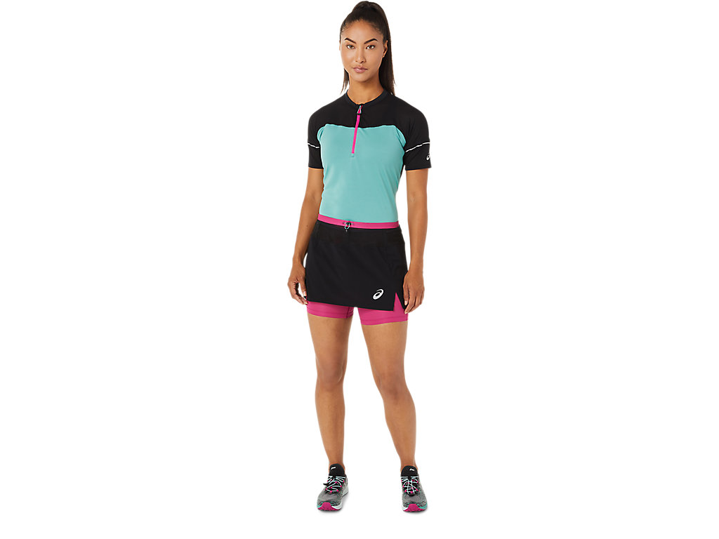 Women's Asics Fujitrail Skort Skirts Black / Fuchsia Red | 4927-VBCXA