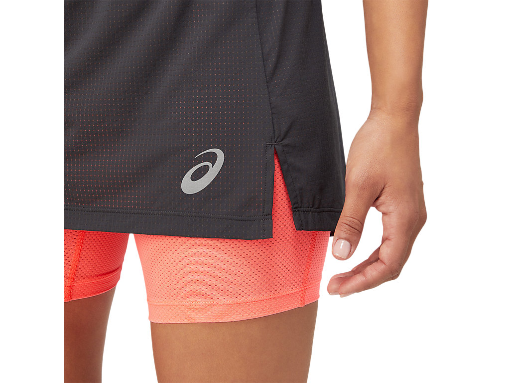 Women's Asics Fujitrail Skort Skirts Deep Grey / Coral | 1640-ZIJRD