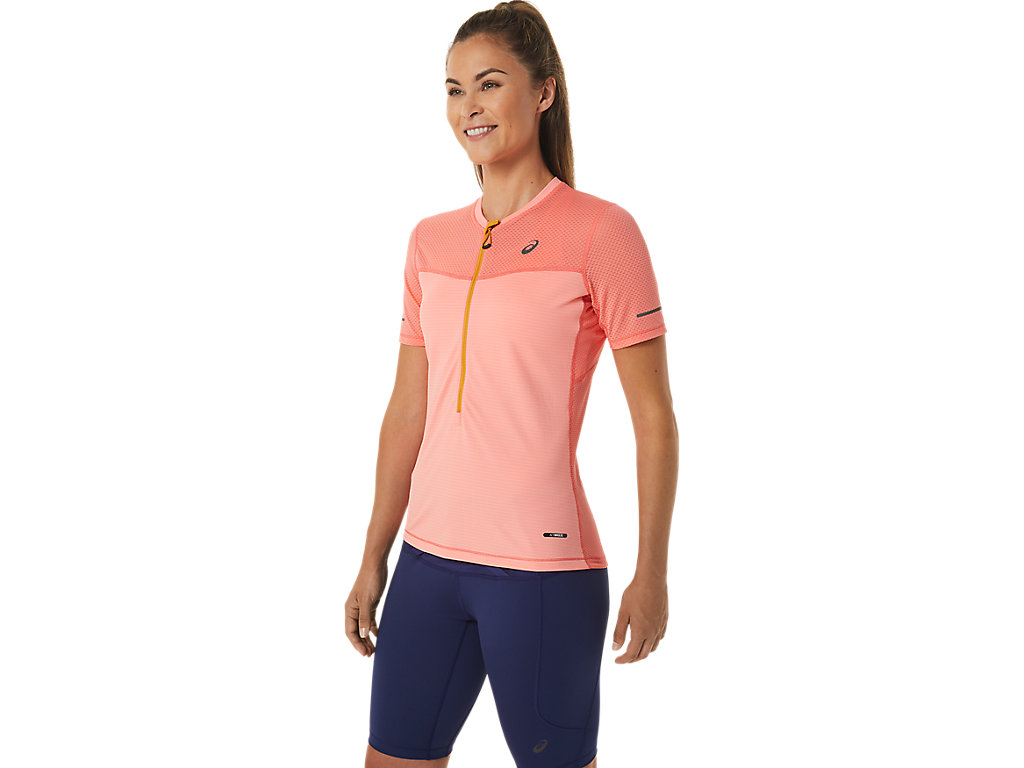 Women's Asics Fujitrail Sleeve T Shirts Pink | 1709-UETHK