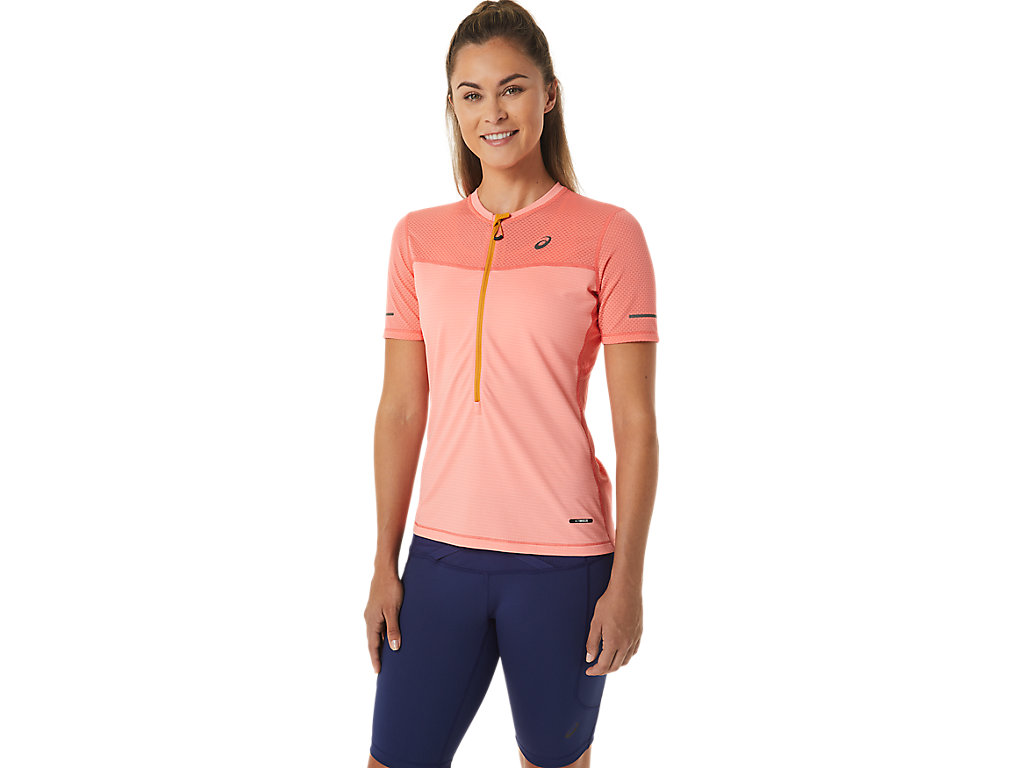 Women\'s Asics Fujitrail Sleeve T Shirts Pink | 1709-UETHK