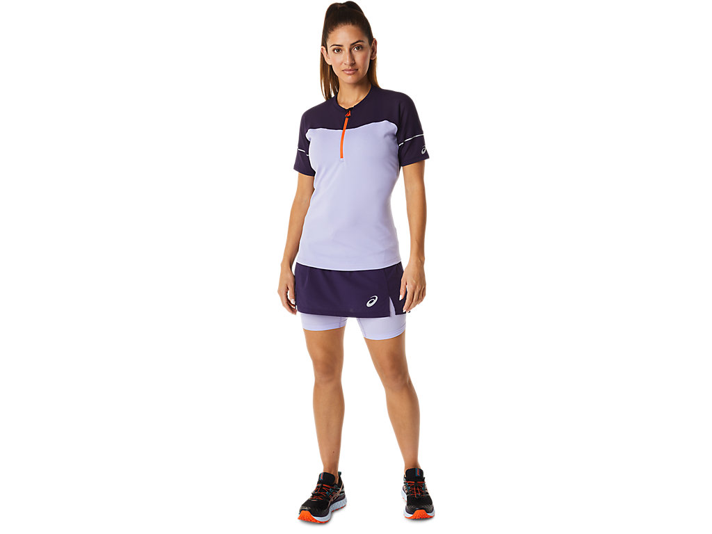 Women's Asics Fujitrail T Shirts Purple | 6053-ZNICA