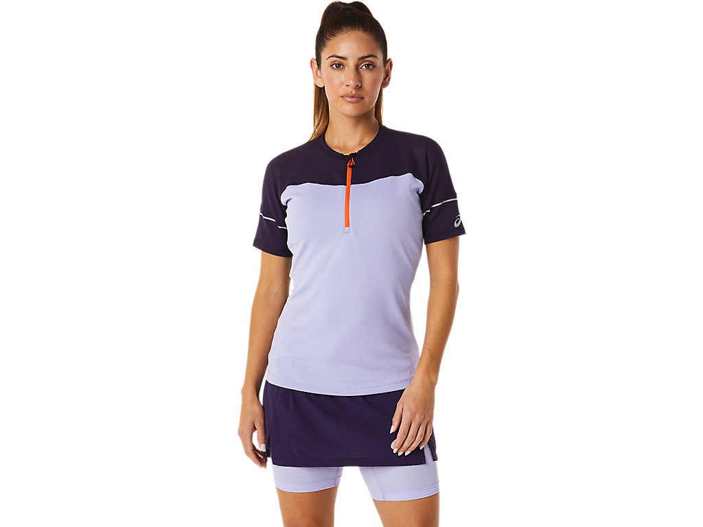 Women\'s Asics Fujitrail T Shirts Purple | 6053-ZNICA