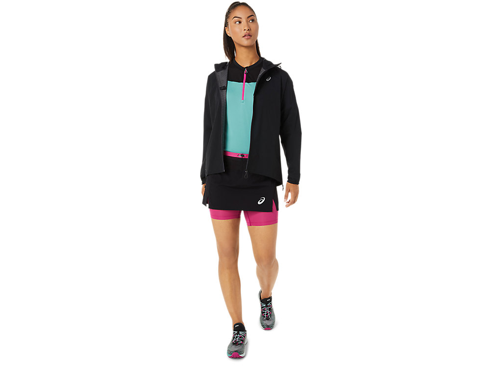 Women's Asics Fujitrail Waterproof Jackets Black | 0257-KCOSQ