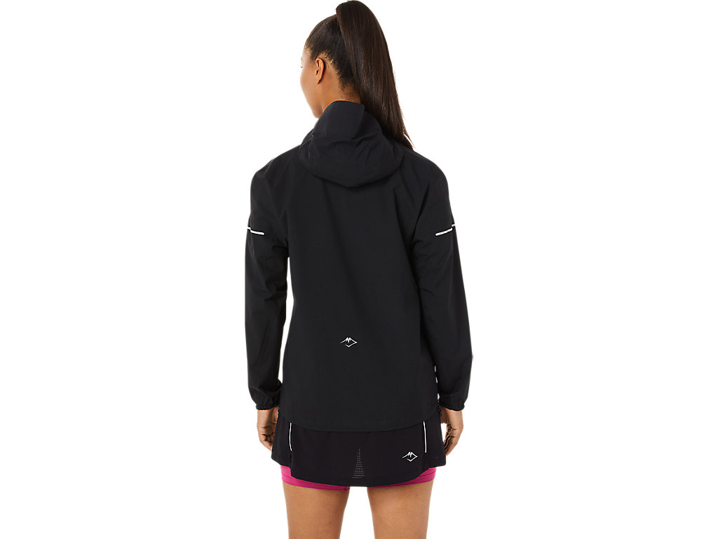 Women's Asics Fujitrail Waterproof Jackets Black | 0257-KCOSQ