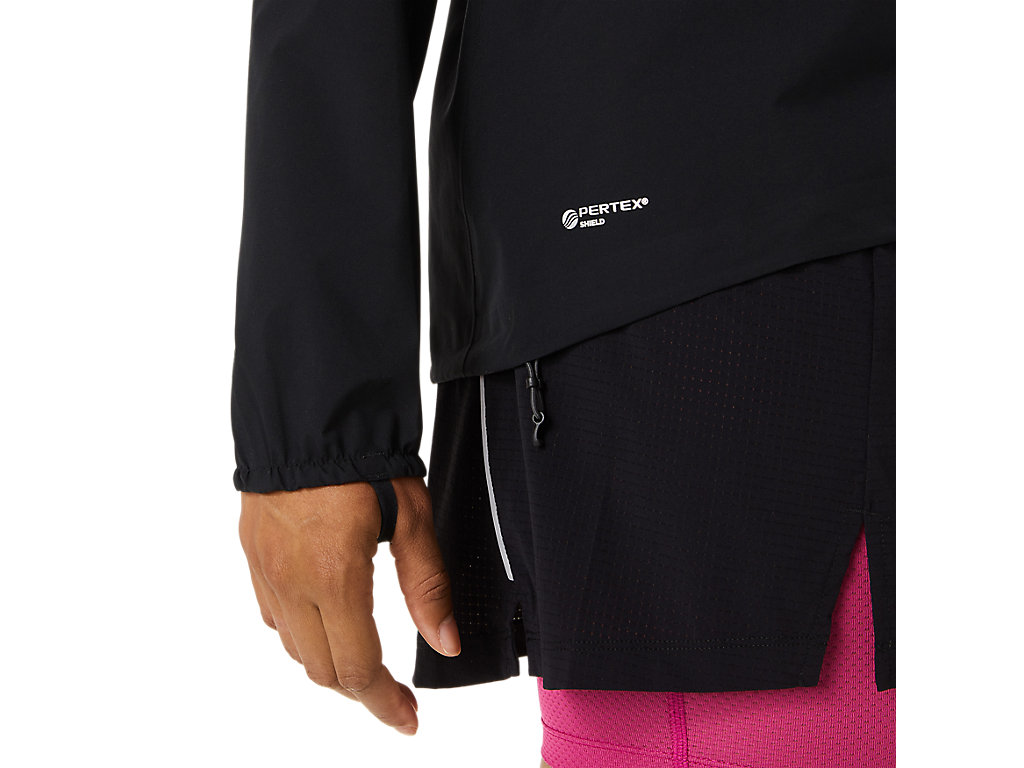 Women's Asics Fujitrail Waterproof Jackets Black | 0257-KCOSQ