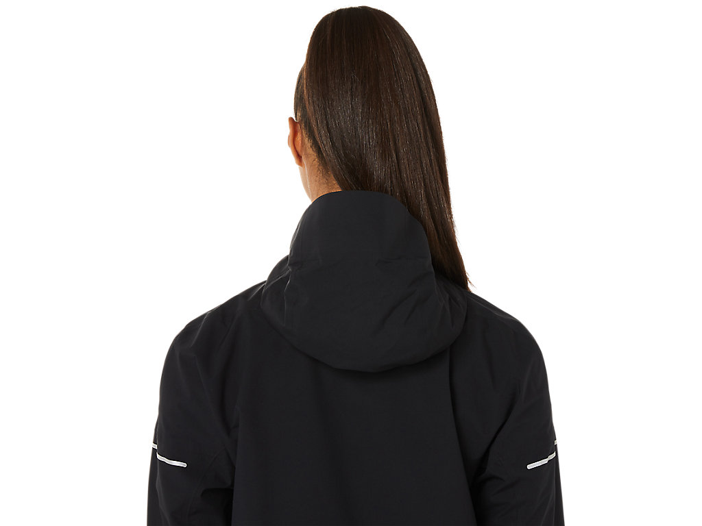 Women's Asics Fujitrail Waterproof Jackets Black | 0257-KCOSQ