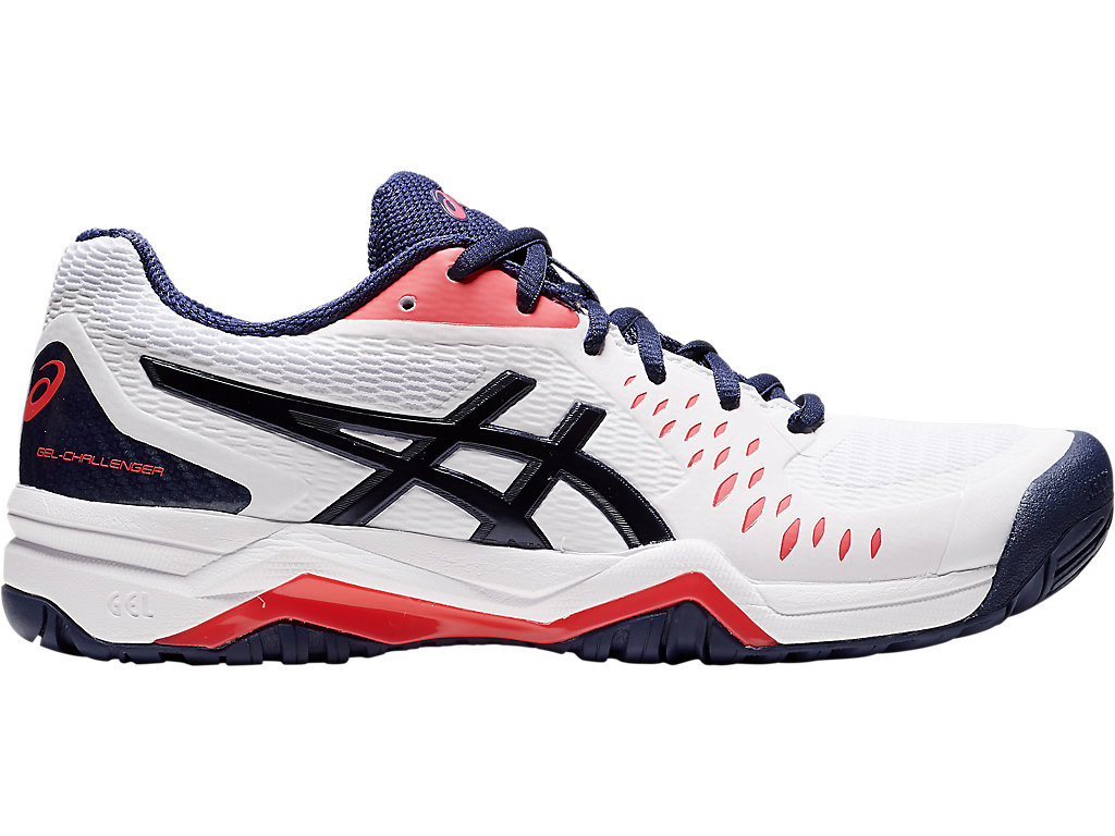 Women\'s Asics Gel-Challenger 12 Tennis Shoes White / Navy | 0584-ZVGKE