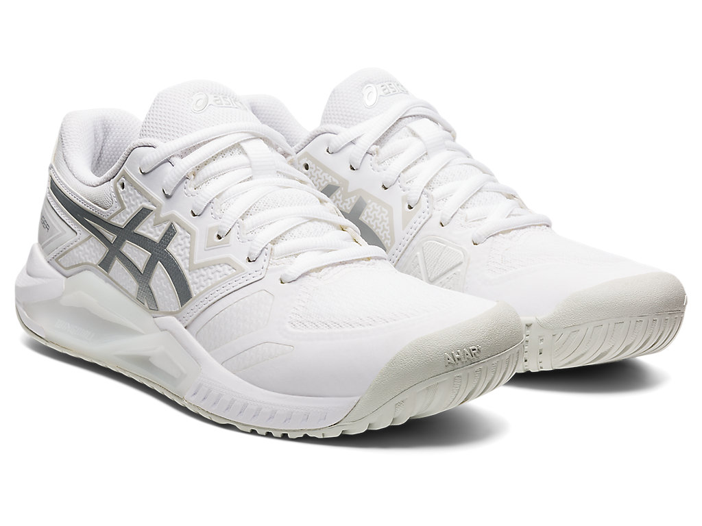 Women's Asics Gel-Challenger 13 Tennis Shoes White / Silver | 7605-ZOBQV