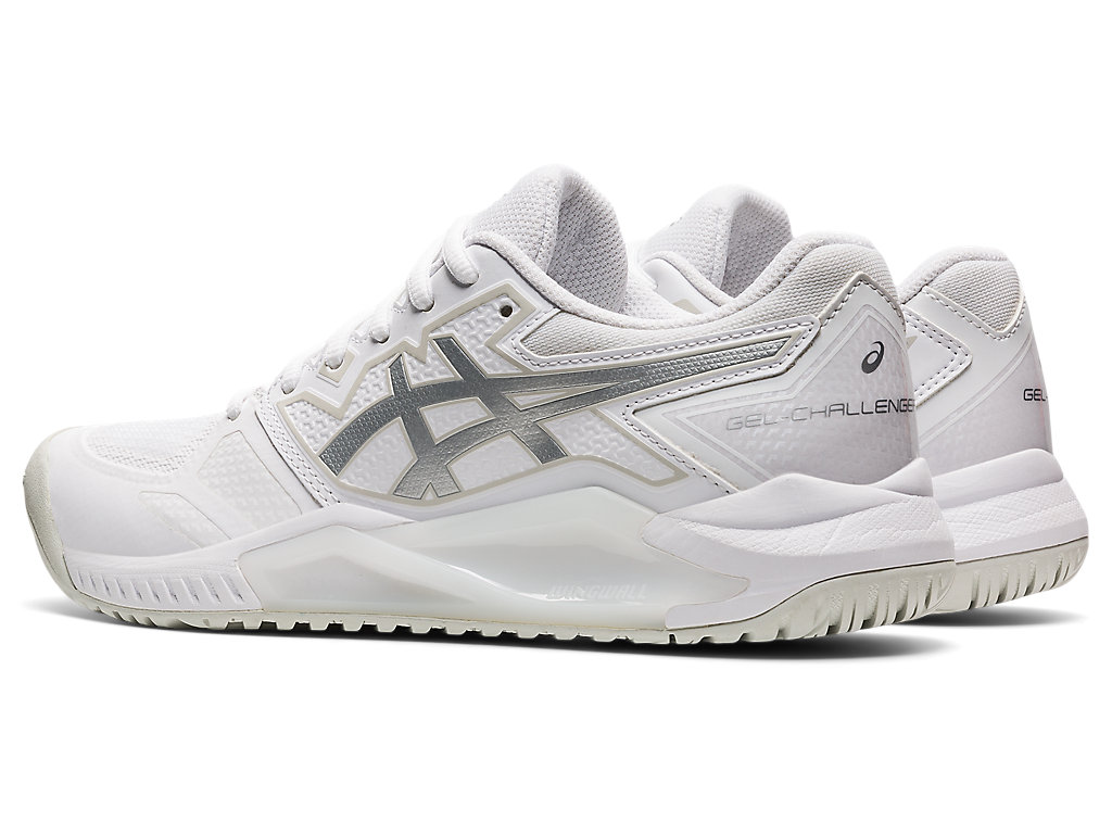 Women's Asics Gel-Challenger 13 Tennis Shoes White / Silver | 7605-ZOBQV