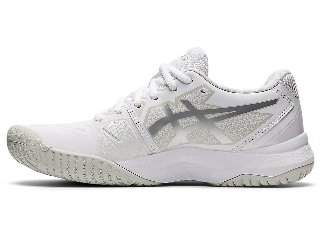 Women's Asics Gel-Challenger 13 Tennis Shoes White / Silver | 7605-ZOBQV