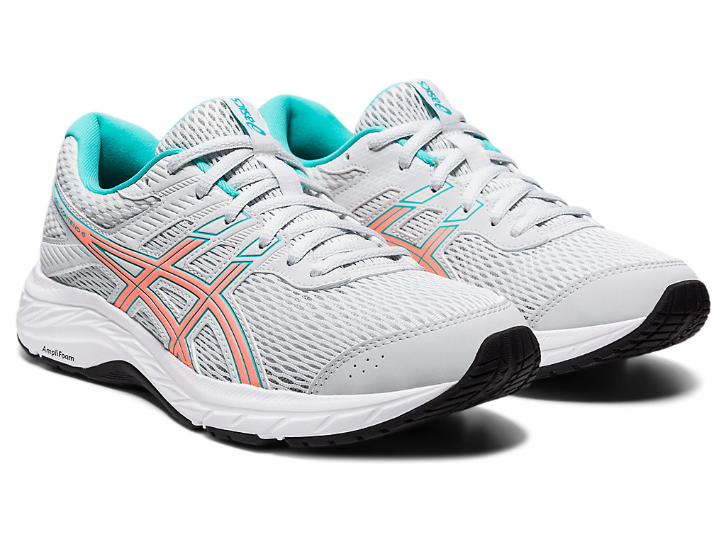 Women's Asics Gel-Contend 6 Walking Shoes Grey / Orange | 5789-QLOER