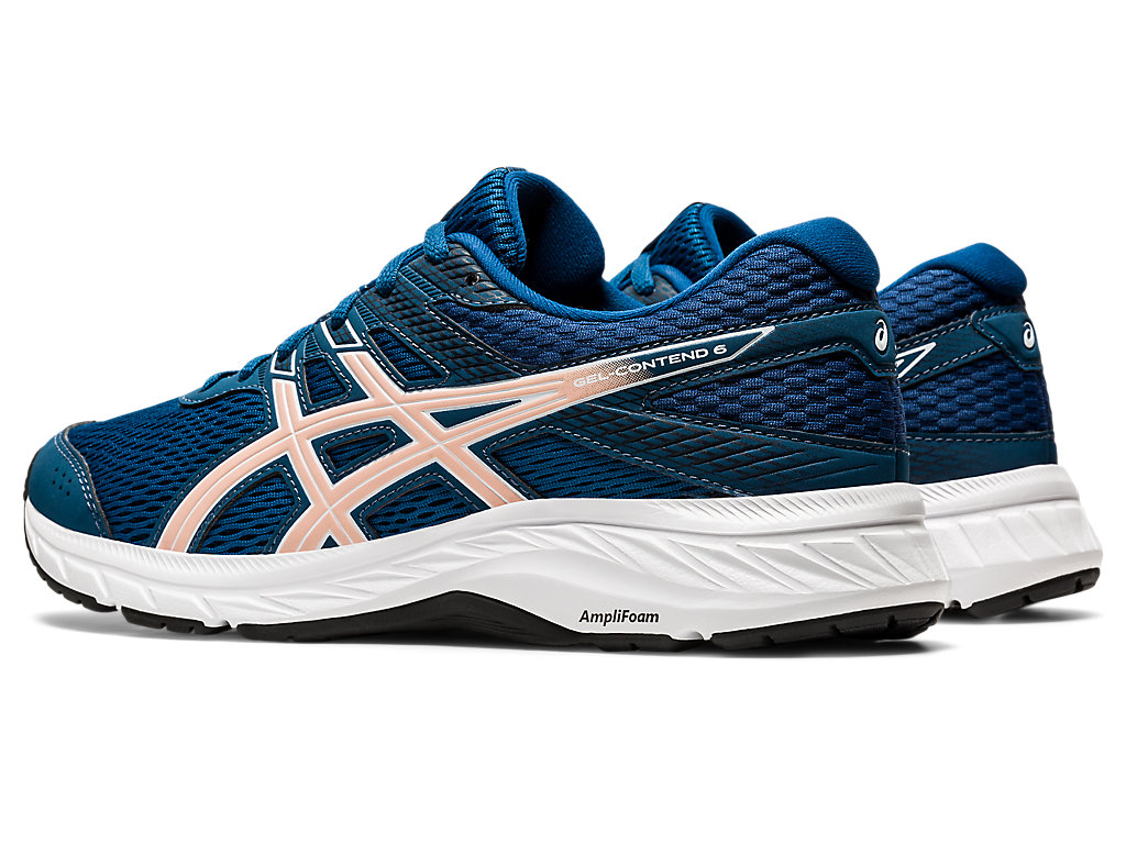 Women's Asics Gel-Contend 6 Walking Shoes Blue / Coral | 6498-LVWYJ