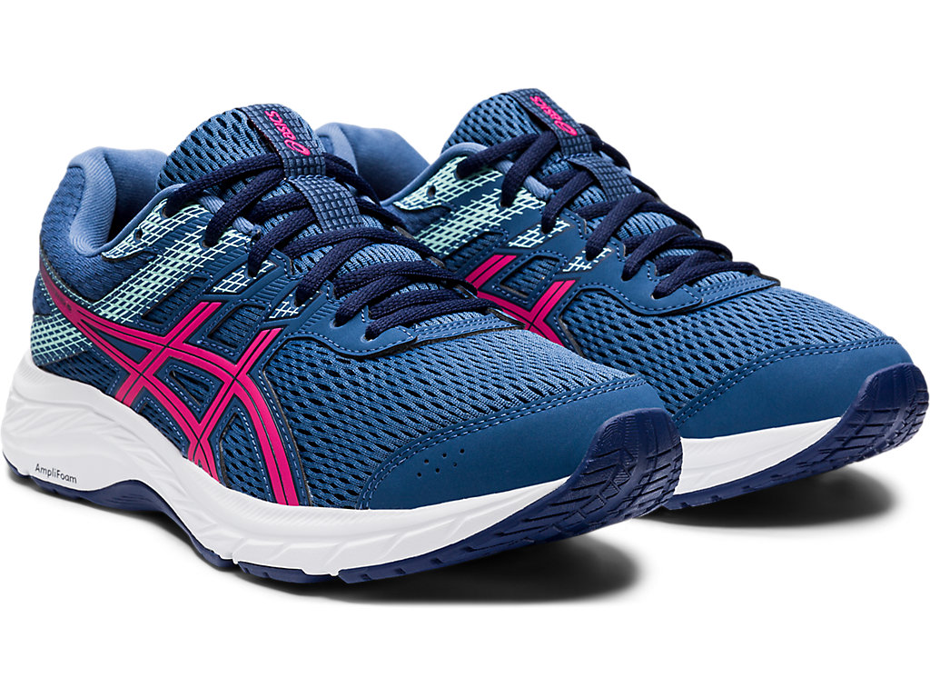 Women's Asics Gel-Contend 6 Walking Shoes Dark Grey / Pink | 7628-PWDLX