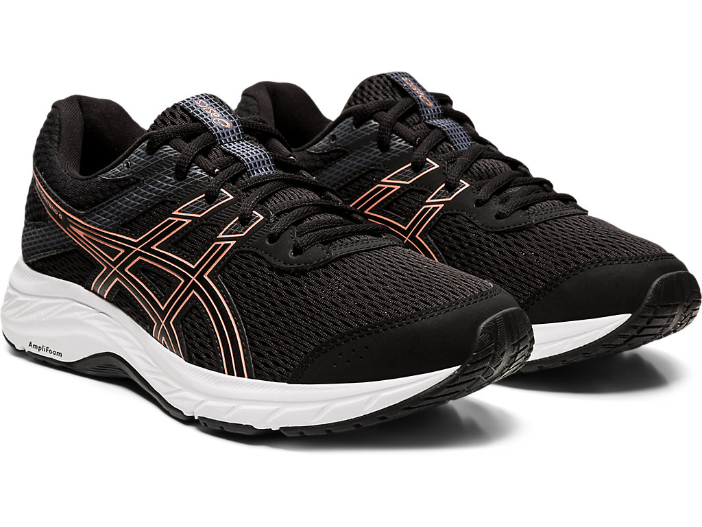 Women's Asics Gel-Contend 6 Walking Shoes Black / Rose Gold | 8672-ERIFO