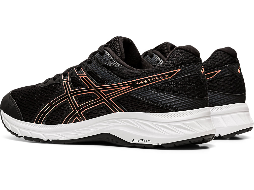 Women's Asics Gel-Contend 6 Walking Shoes Black / Rose Gold | 8672-ERIFO