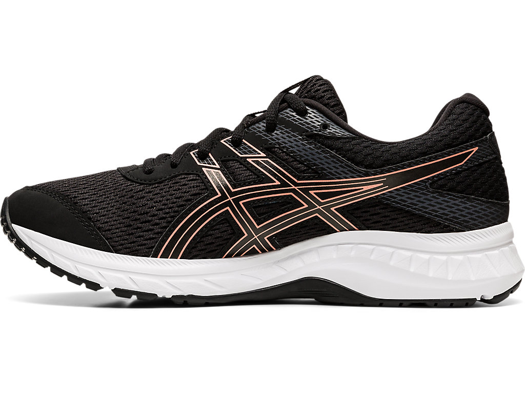 Women's Asics Gel-Contend 6 Walking Shoes Black / Rose Gold | 8672-ERIFO