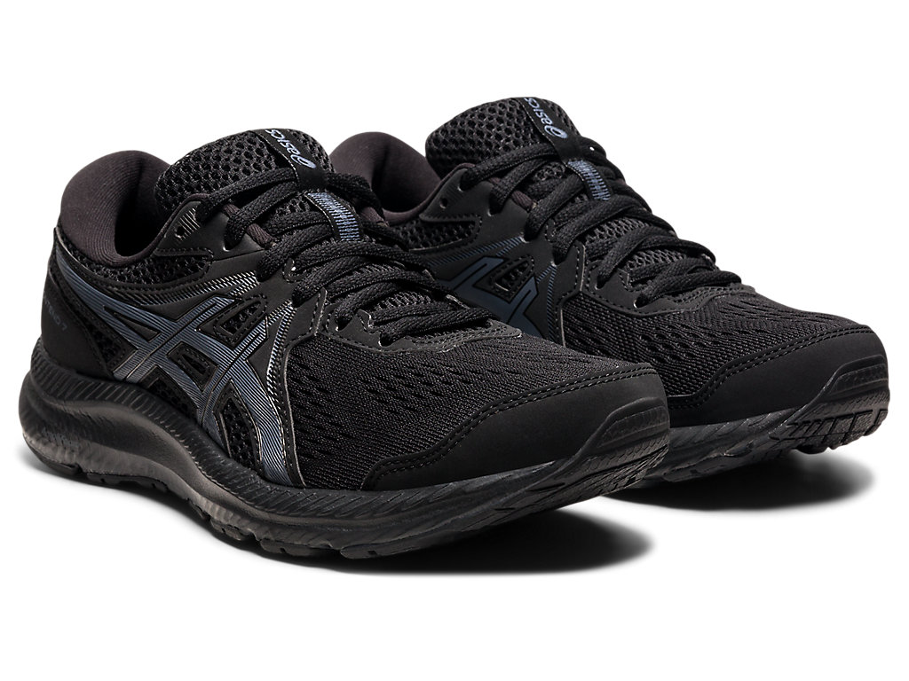 Women's Asics Gel-Contend 7 Walking Shoes Black / Grey | 0874-QTCXZ