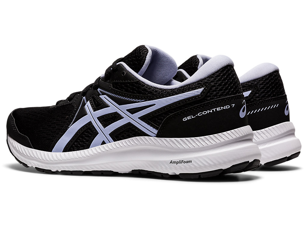 Women's Asics Gel-Contend 7 Walking Shoes Black / Purple | 6380-ZLETJ