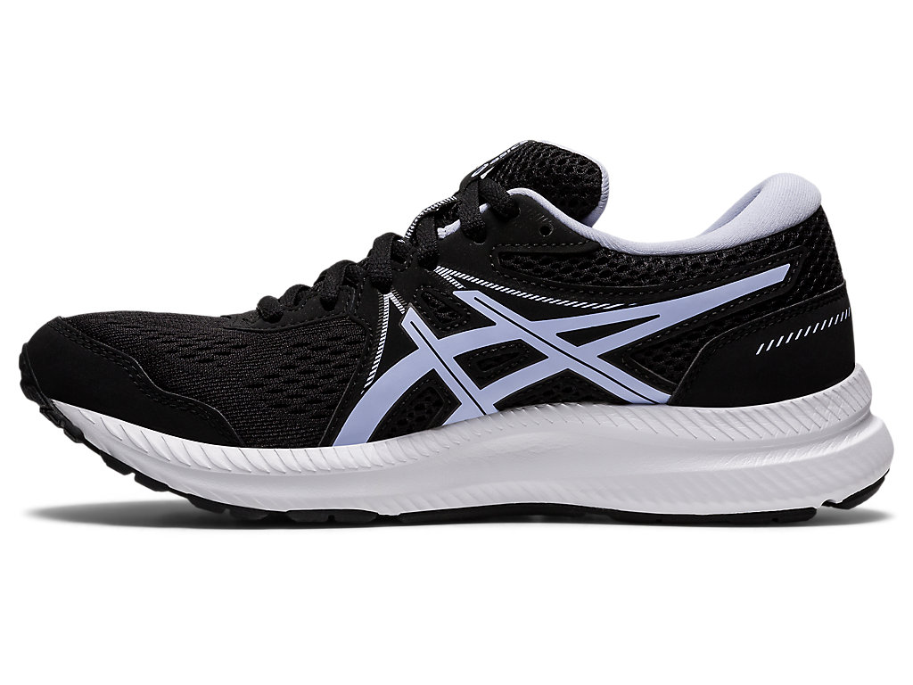 Women's Asics Gel-Contend 7 Walking Shoes Black / Purple | 6380-ZLETJ