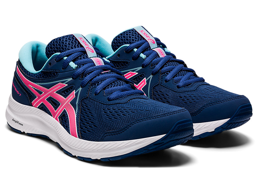 Women's Asics Gel-Contend 7 Walking Shoes Blue / Pink | 8734-LUCHB