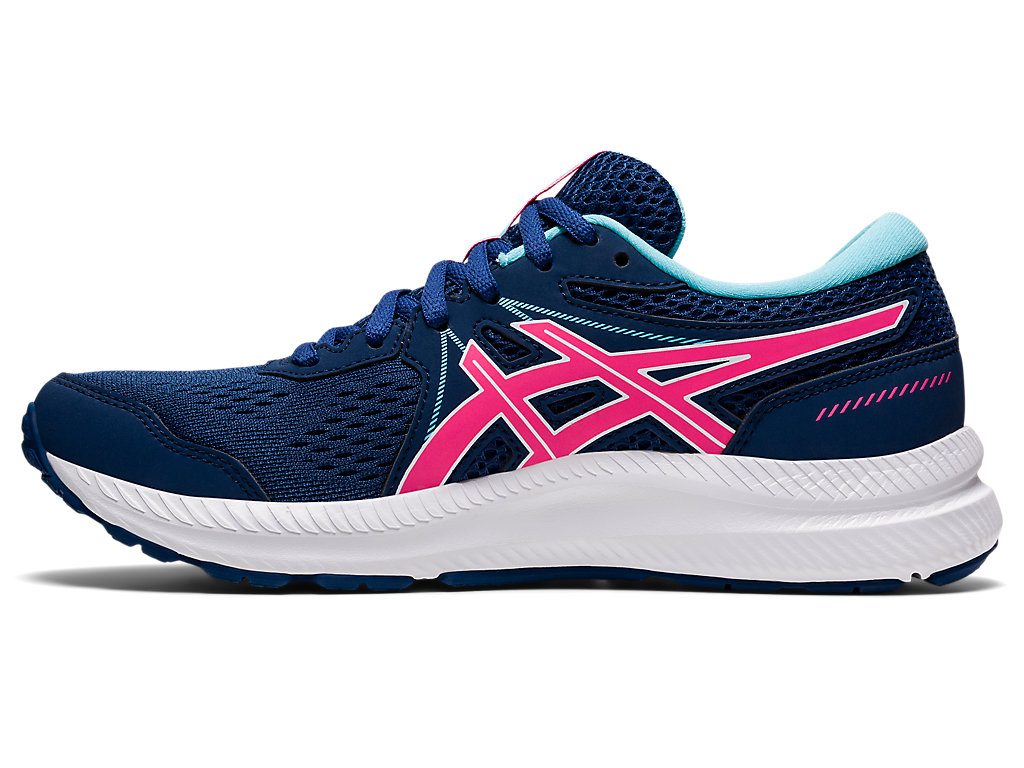 Women's Asics Gel-Contend 7 Walking Shoes Blue / Pink | 8734-LUCHB