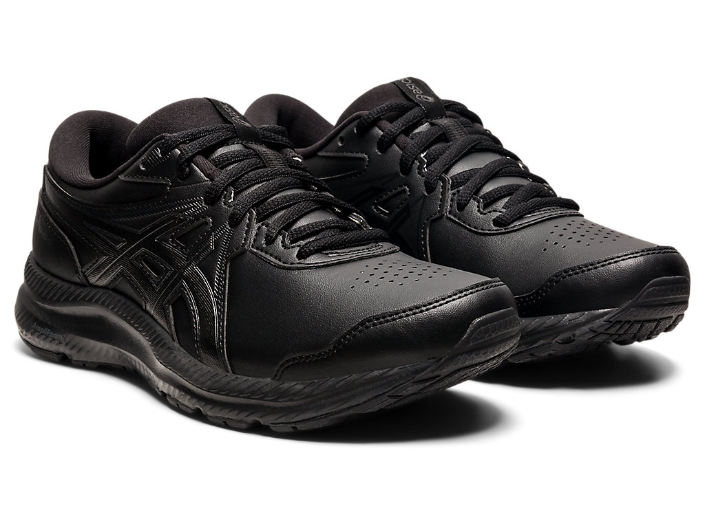 Women's Asics Gel-Contend Walker Walking Shoes Black | 0296-HMQJG