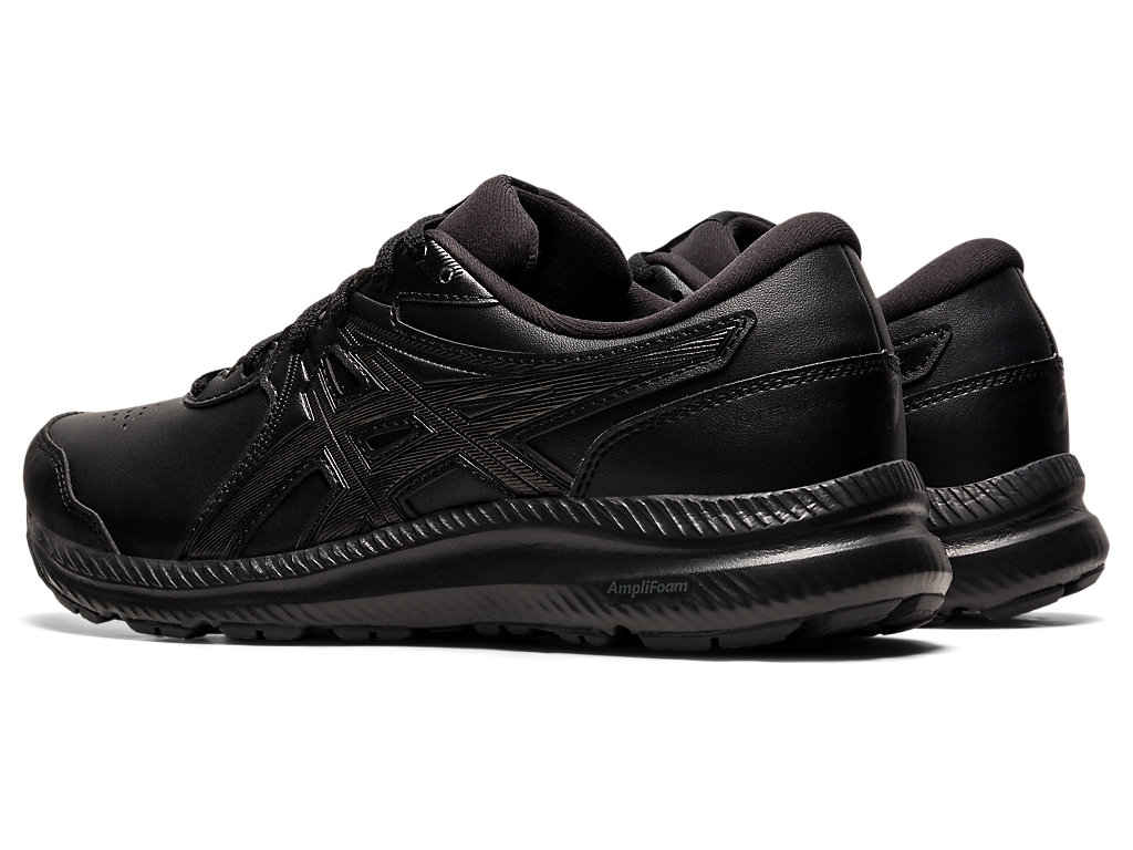 Women's Asics Gel-Contend Walker Walking Shoes Black | 0296-HMQJG