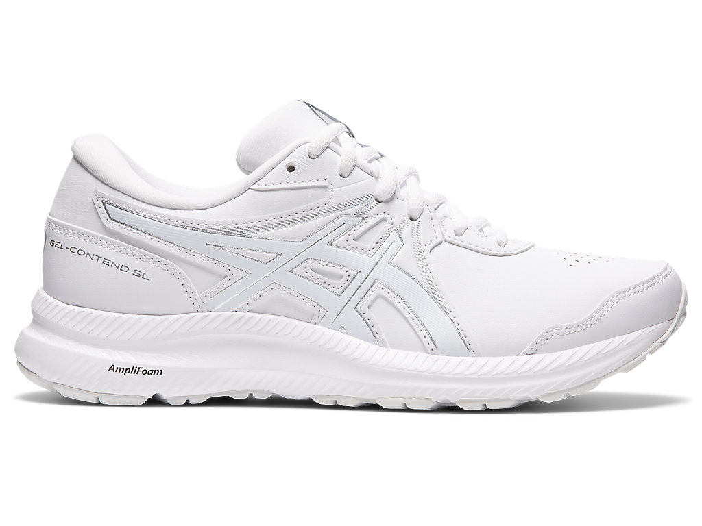 Women\'s Asics Gel-Contend Walker Walking Shoes White / White | 9617-DYRLN