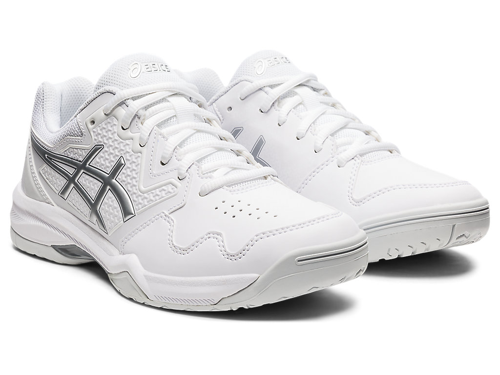 Women's Asics Gel-Dedicate 7 Tennis Shoes White / Silver | 7540-JUQLH