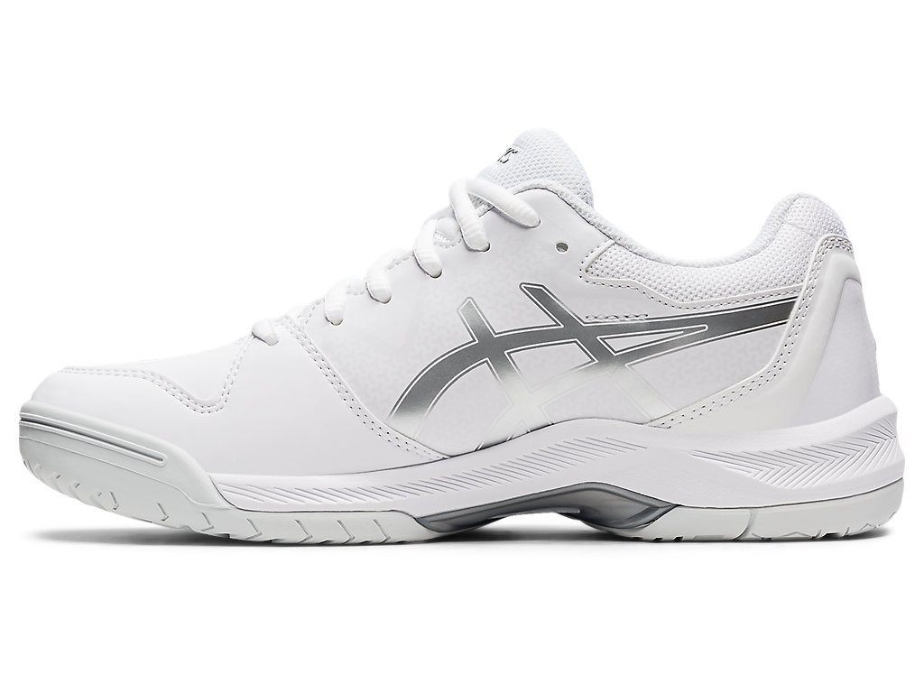 Women's Asics Gel-Dedicate 7 Tennis Shoes White / Silver | 7540-JUQLH