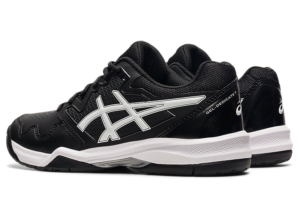 Women's Asics Gel-Dedicate 7 Tennis Shoes Black / White | 9731-WOAEG