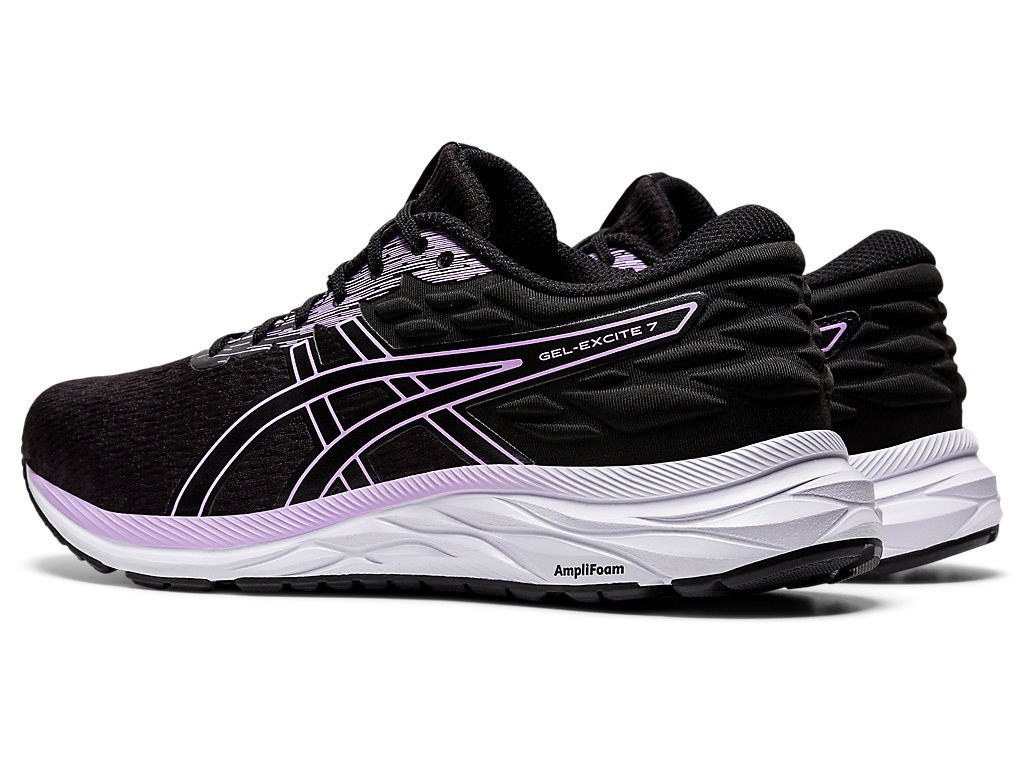 Women's Asics Gel-Excite 7 Twist Walking Shoes Black / Purple | 1358-BLNUF