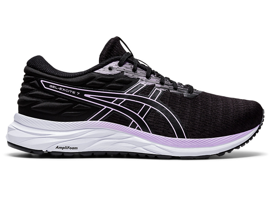 Women\'s Asics Gel-Excite 7 Twist Walking Shoes Black / Purple | 1358-BLNUF