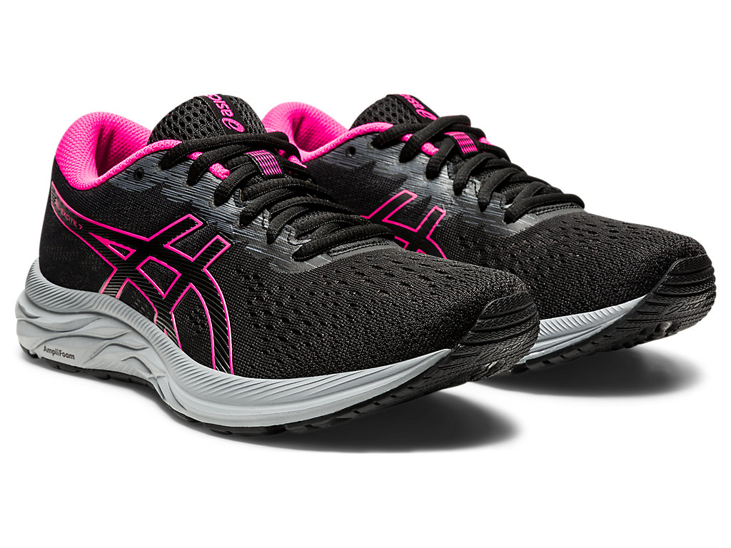 Women's Asics Gel-Excite 7 Walking Shoes Black | 2187-NOHKL