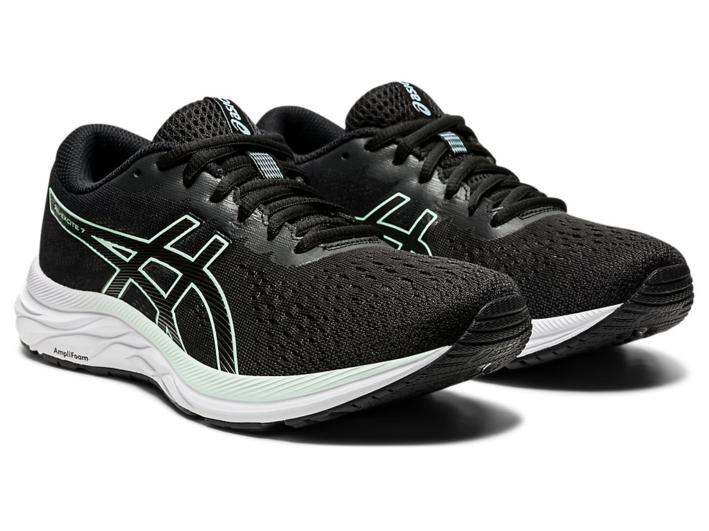 Women's Asics Gel-Excite 7 Walking Shoes Black / Mint | 2719-OFISB