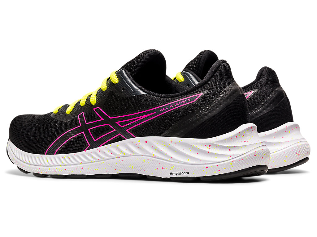 Women's Asics Gel-Excite 8 Walking Shoes Black / Pink | 5739-WQZRM