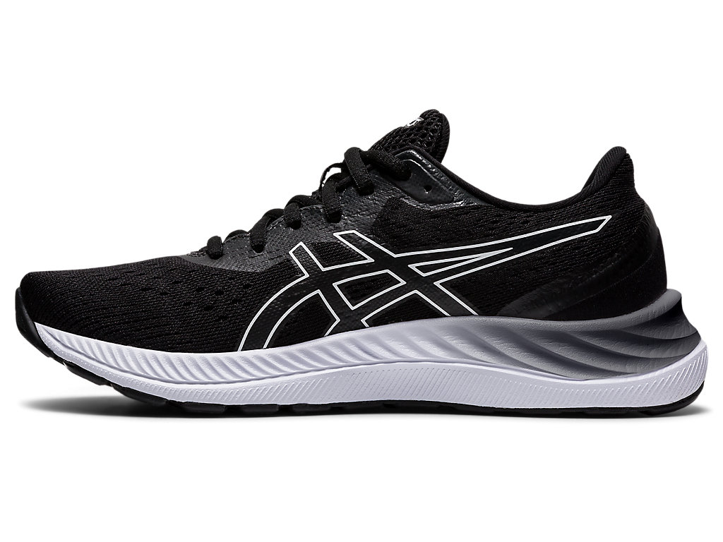 Women's Asics Gel-Excite 8 Walking Shoes Black / White | 6502-ICHNQ