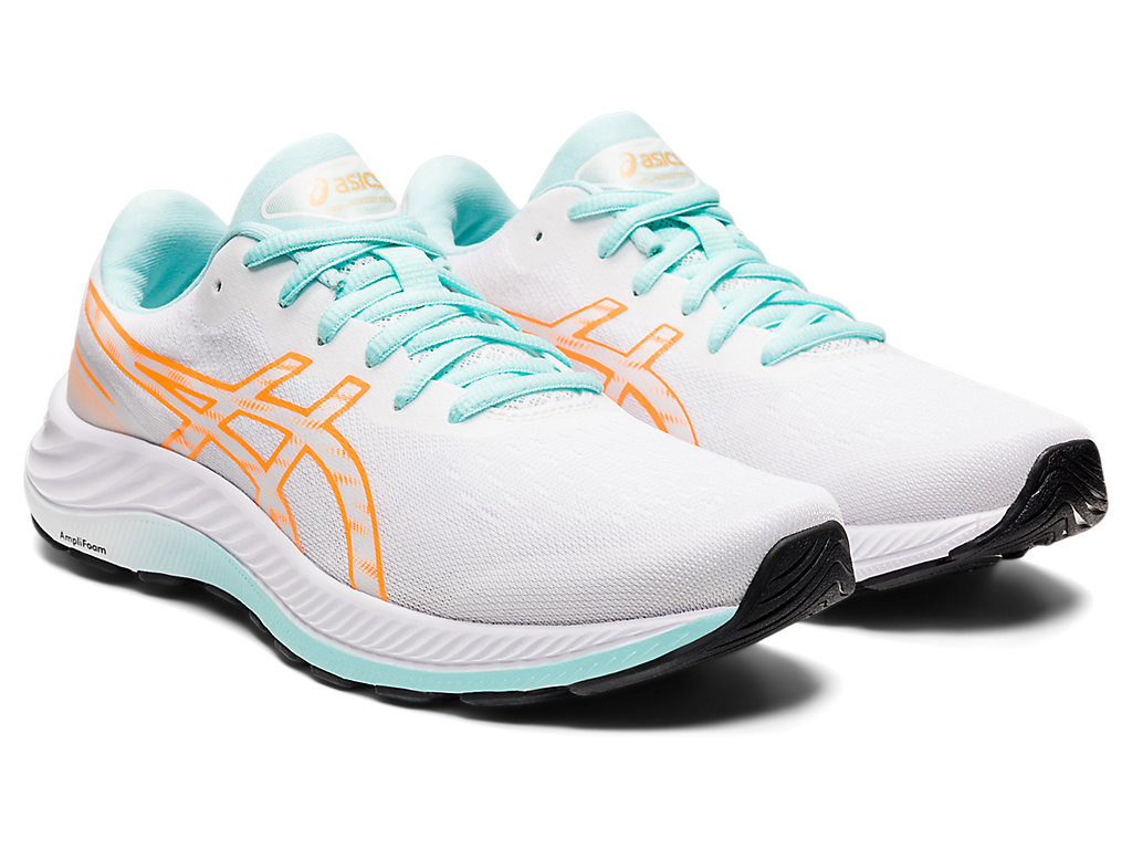 Women's Asics Gel-Excite 9 Walking Shoes White / Orange | 3724-DAIWZ