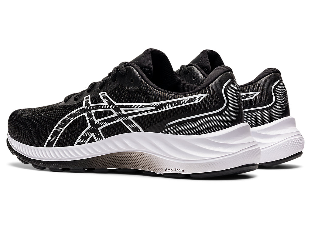 Women's Asics Gel-Excite 9 Walking Shoes Black / White | 7396-QHYDR