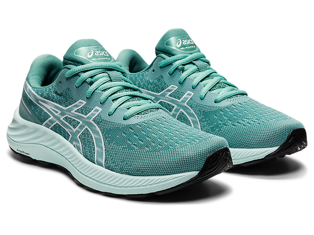 Women's Asics Gel-Excite 9 Walking Shoes Green / White | 8042-ZEUCK