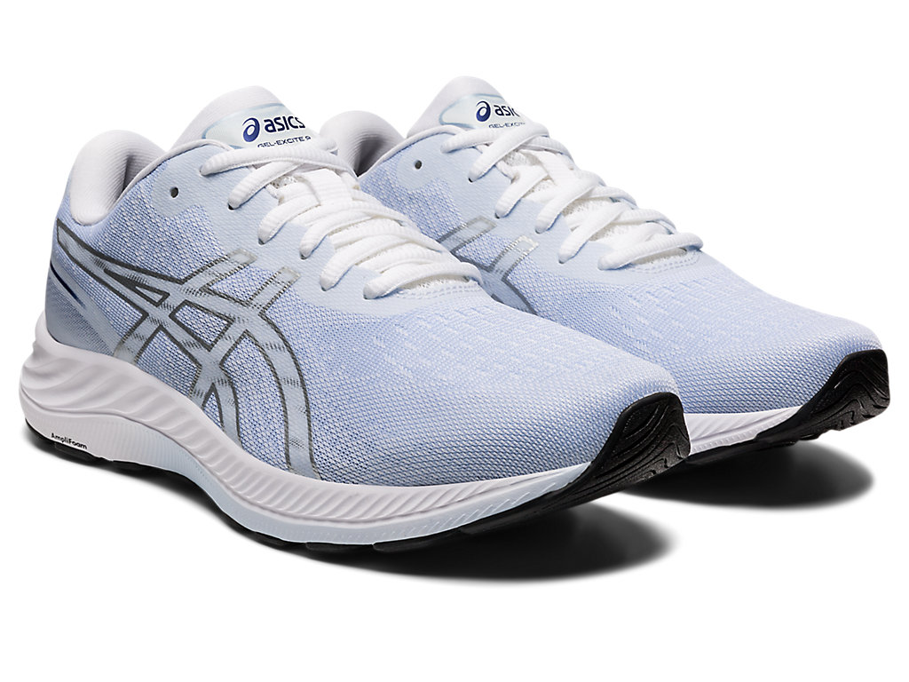 Women's Asics Gel-Excite 9 Walking Shoes White / Silver | 8639-PKDAB