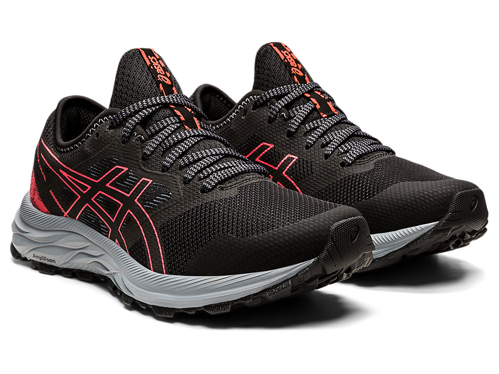 Women's Asics Gel-Excite Trail Walking Shoes Black / Coral | 7198-XCHSB