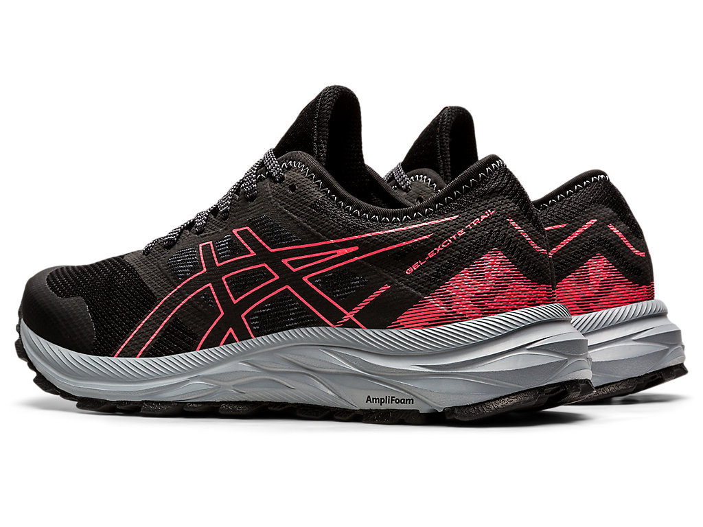 Women's Asics Gel-Excite Trail Walking Shoes Black / Coral | 7198-XCHSB