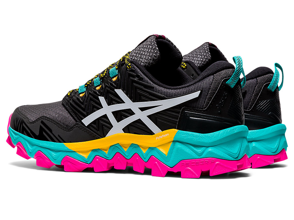 Women's Asics Gel-Fujitrabuco 8 Trail Running Shoes Black / White | 8153-FQYJN