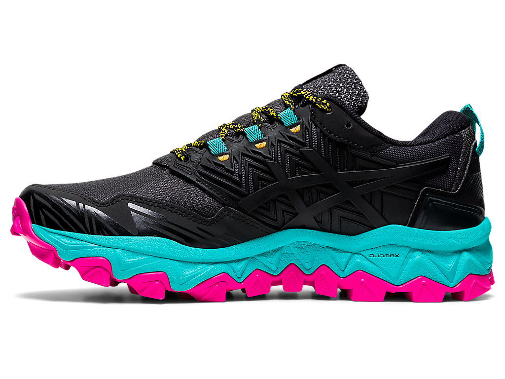 Women's Asics Gel-Fujitrabuco 8 Trail Running Shoes Black / White | 8153-FQYJN